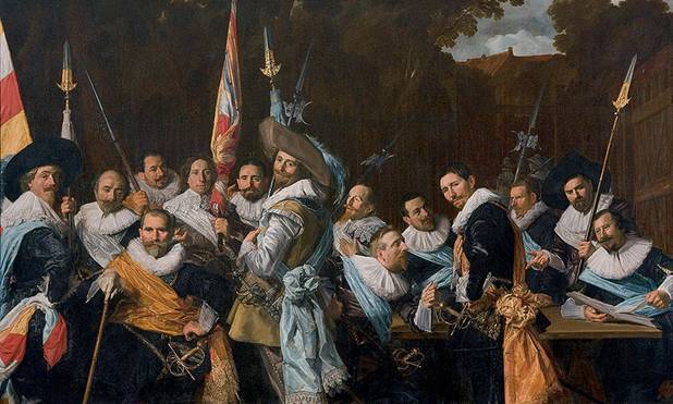 Officers and Sub-Alterns of the Calivermen Civic Guard  1633  by Frans Hals   1583-1666  Frans Hals Museum   Haarlem OS I-112 